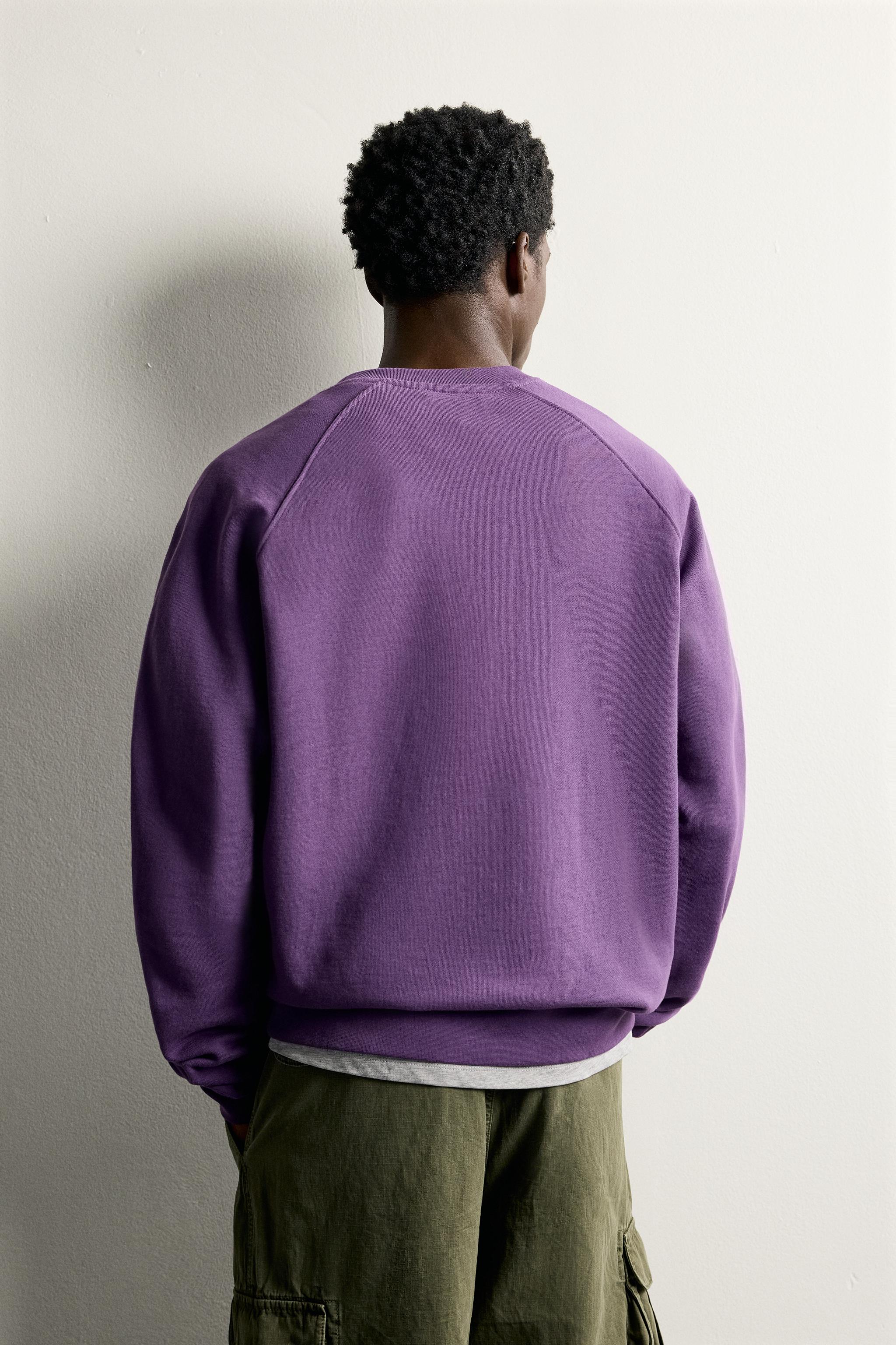 Мужские худи Zara REGULAR FIT CREWNECK SWEATSHIRT — фото 3