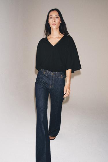 V-NECK T-SHIRT - Black by Zara