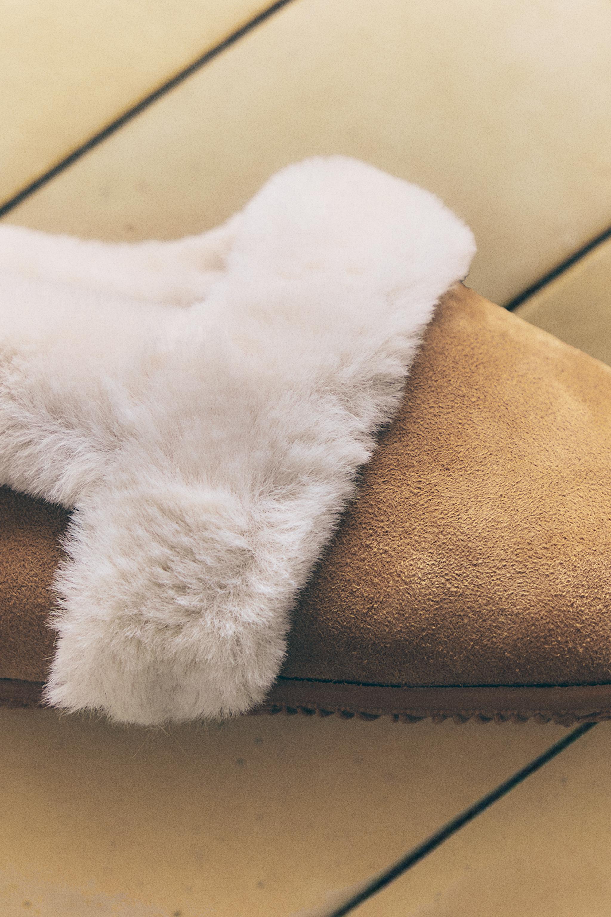 CHAUSSONS CUIR CHAUDS