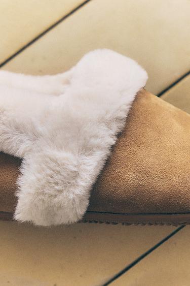 CHAUSSONS CUIR CHAUDS - Marron de Zara - Image 0