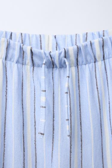 STRIPED STRAIGHT-LEG TROUSERS - Light blue by Zara - Image 2