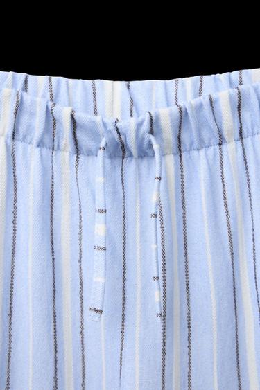 STRIPED WIDE-LEG TROUSERS - Light blue by Zara