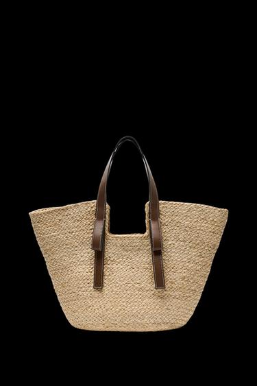 BRAIDED SHOPPER BAG - Dark tan by Zara - Image 0