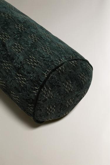 JACQUARD BOLSTER CUSHION - Green by Zara - Image 2