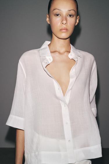 ZW COLLECTION RAMIE SHIRT - White by Zara