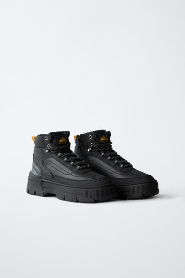 Zara TECHNICAL ANKLE BOOTS - Black