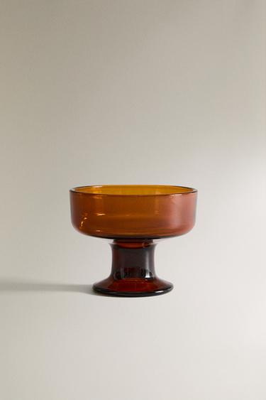 TAÇA DE SORVETE DE VIDRO COLORIDO - Conhaque da Zara - Imagem 0