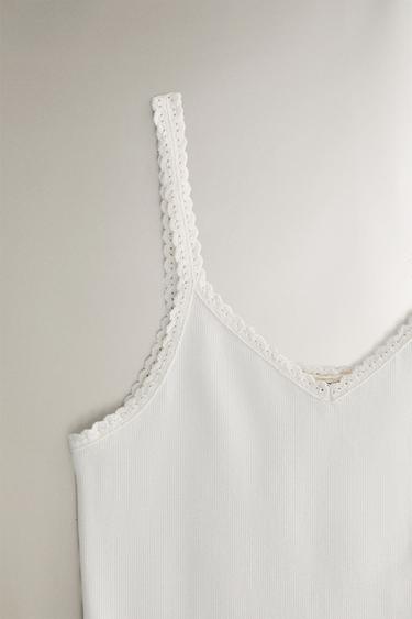 TOP MOTIF CROCHET - Écru de Zara - Image 2