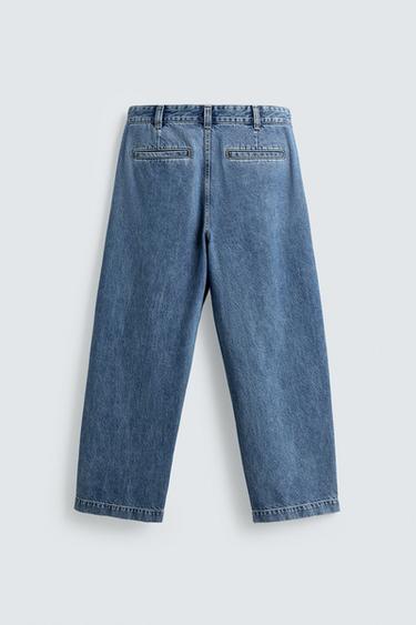 JEAN COUPE AMPLE À PLIS - Bleu clair de Zara - Image 8