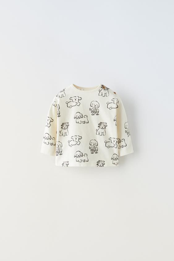 DOG PRINT TSHIRT Light ecru ZARA United States
