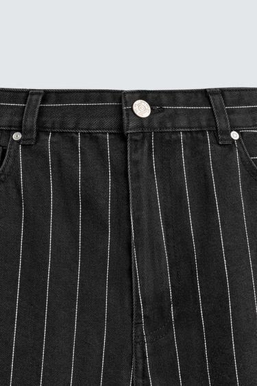 PANTALON BALLON RAYÉ - Noir de Zara - Image 8