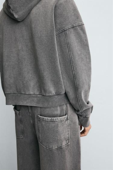 WASHED ZIP HOODIE - Greyish by Zara - Image 6