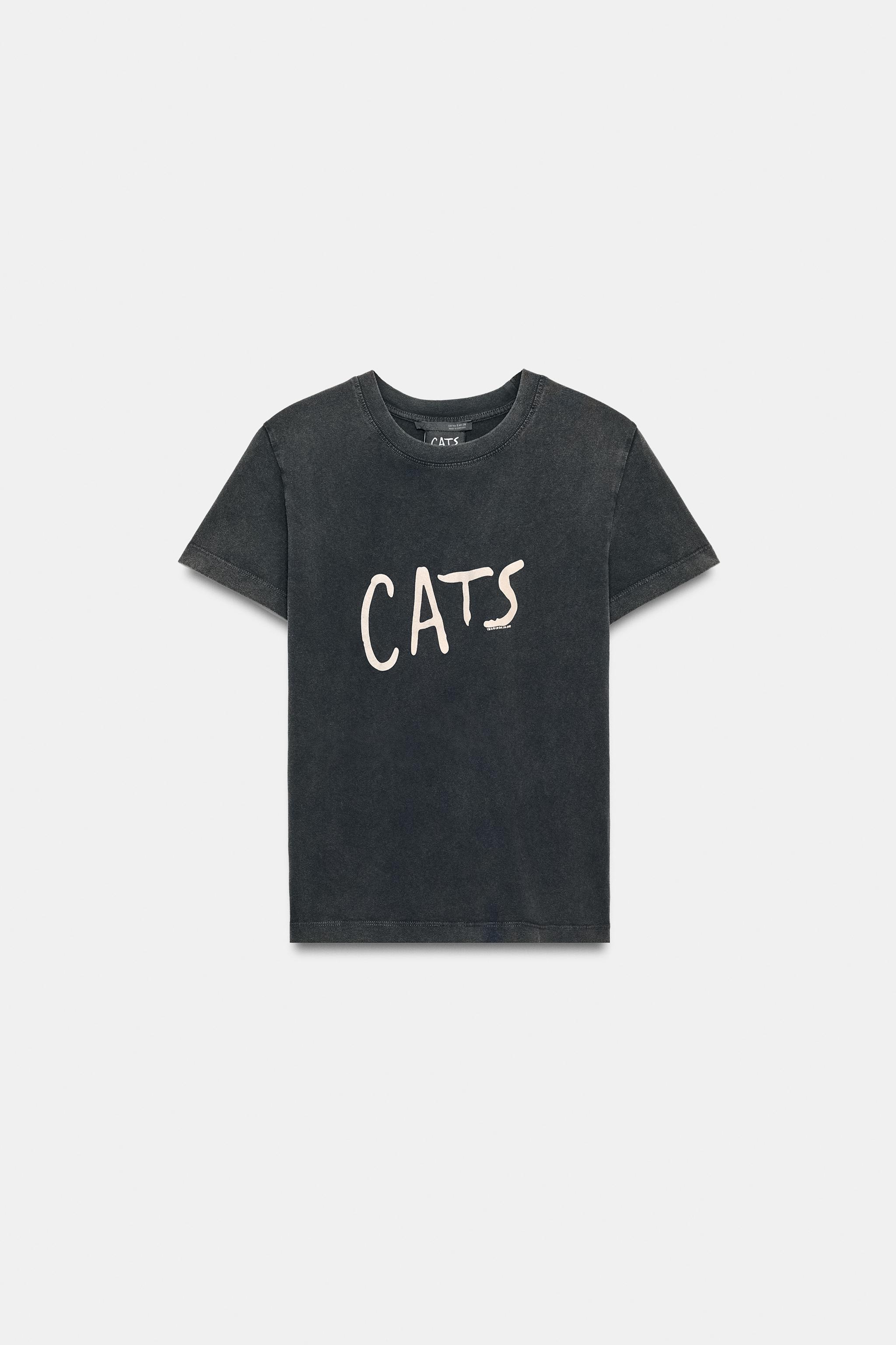 T-SHIRT EFFET DÉLAVÉ CATS
