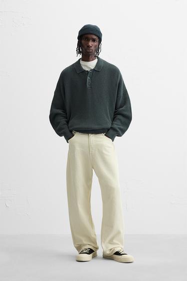 PURL KNIT POLO SHIRT - Duck green by Zara - Image 0