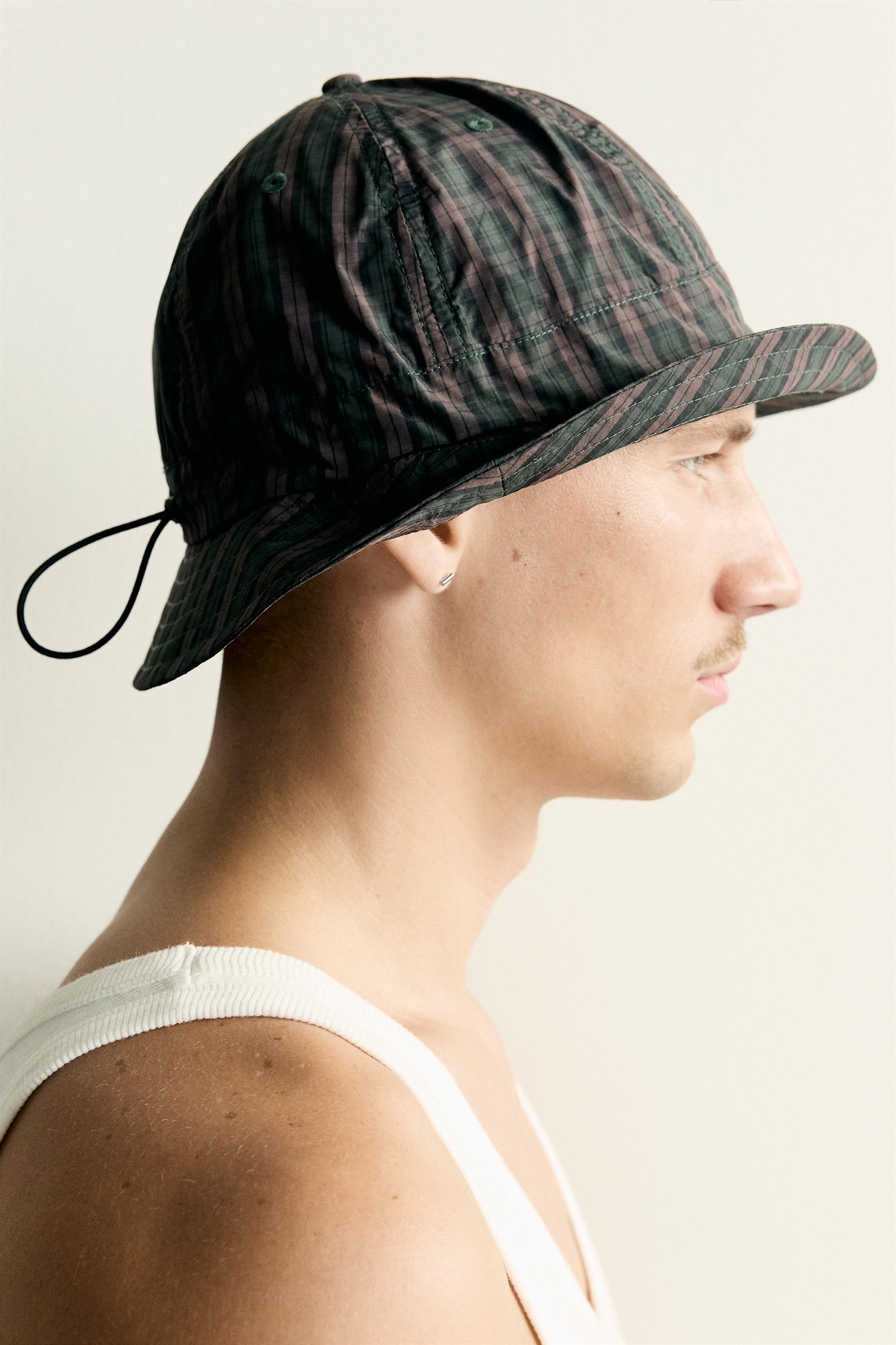 Мужские головные уборы Zara PLAID BUCKET HAT — фото 2