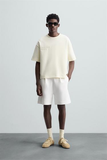 Zara TECHNICAL PLEATED SHORTS - Oyster-white - Image 0
