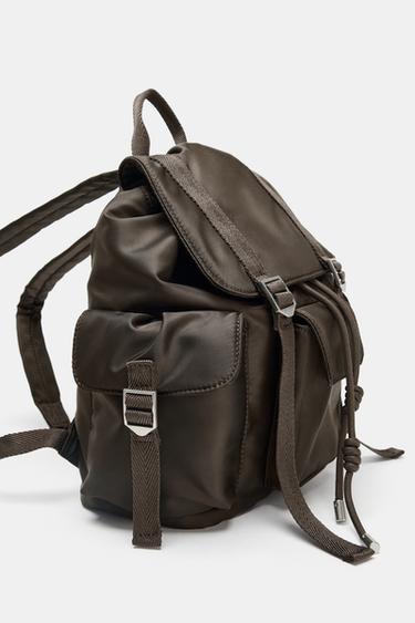 Zara STRAPPY BACKPACK - Chocolate Brown