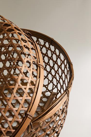 BAMBOO BASKET WITH LID - Light beige by Zara - Image 1