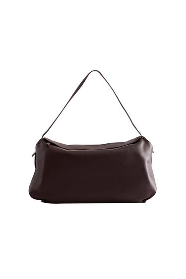 SHOPPER PIEL - Rojo Burdeos de Zara