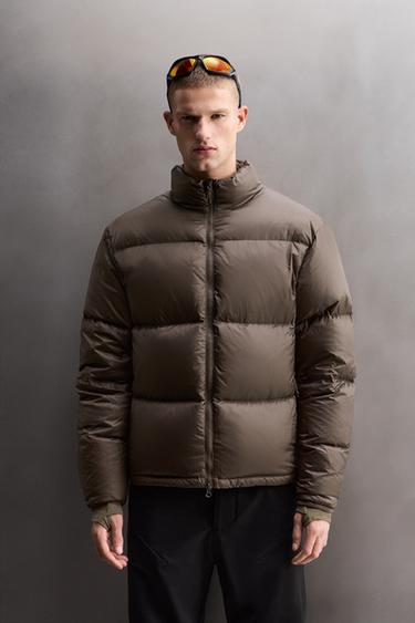100% FEATHER DOWN PUFFER JACKET - Brown by Zara