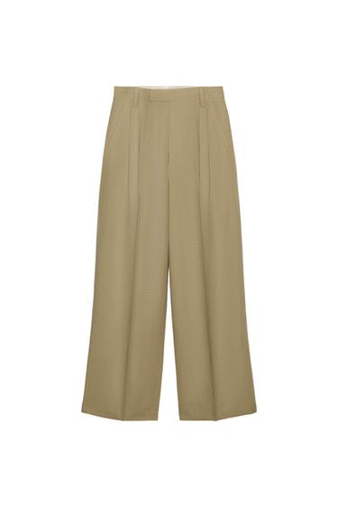 CALÇA DE LINHO 100% ZW COLLECTION - Bege da Zara