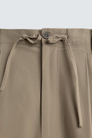 BALLOON FIT PLEATED TROUSERS - camel by Zara - Image 9