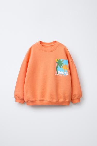 Zara SURF PRINT SWEATSHIRT - Orange
