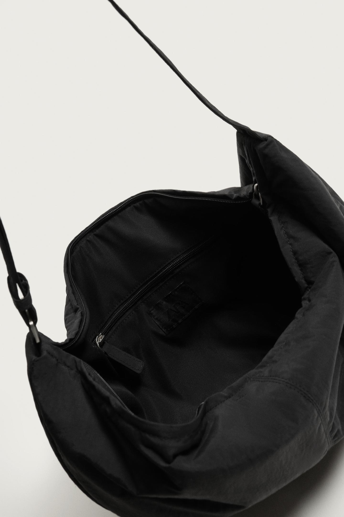 Мужская сумка Zara Medium Nylon Shoulder, цвет: Чёрный — фото 6