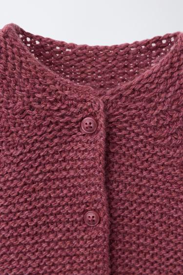 CHUNKY KNIT CARDIGAN - Raspberry by Zara - Image 2