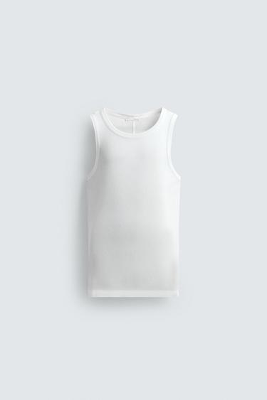 МАЙКА SLIM FIT ИЗ ВИСКОЗЫ — БЕЛЫЙ от Zara