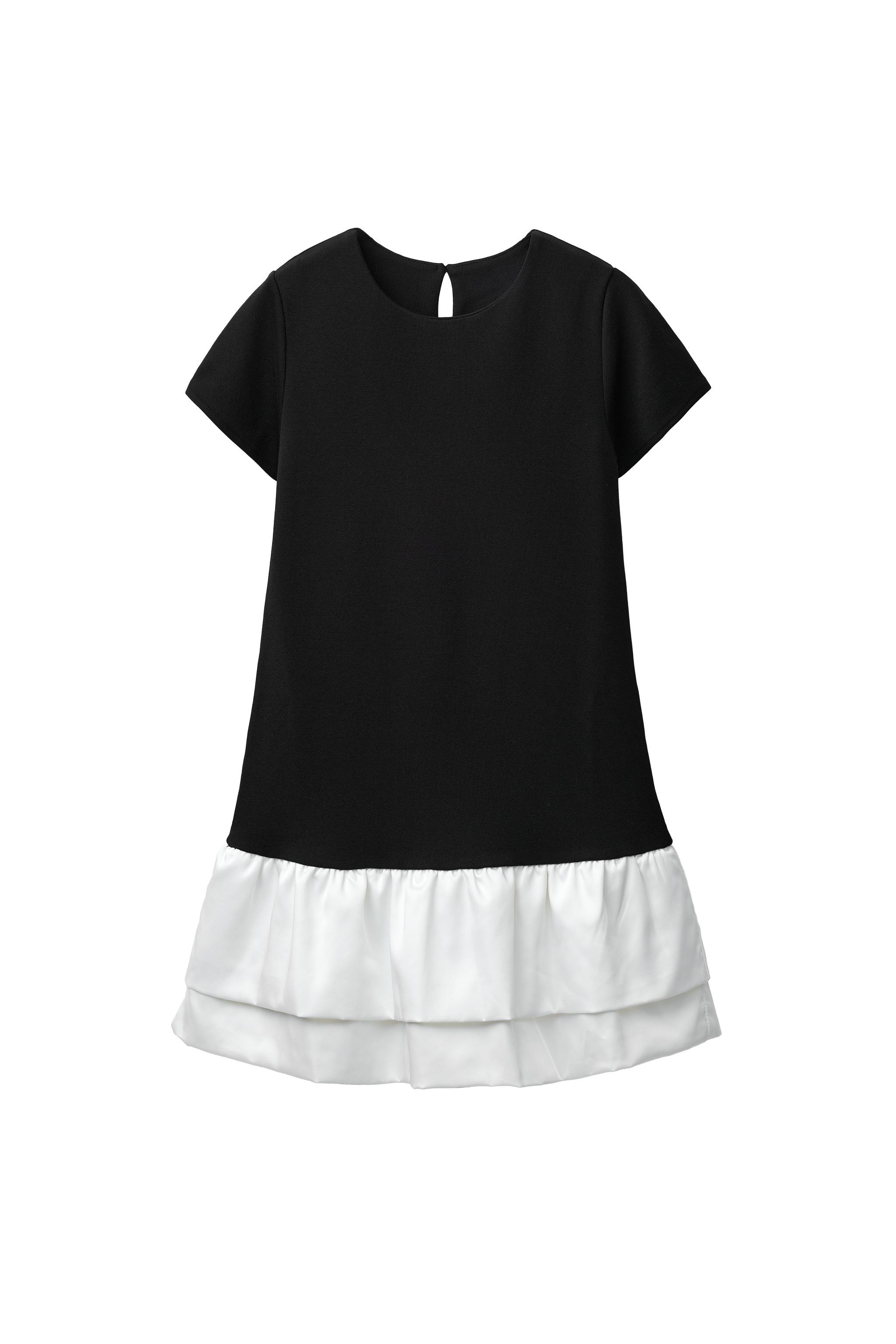 RUFFLED COMBINATION DRESS - Black | ZARA United States