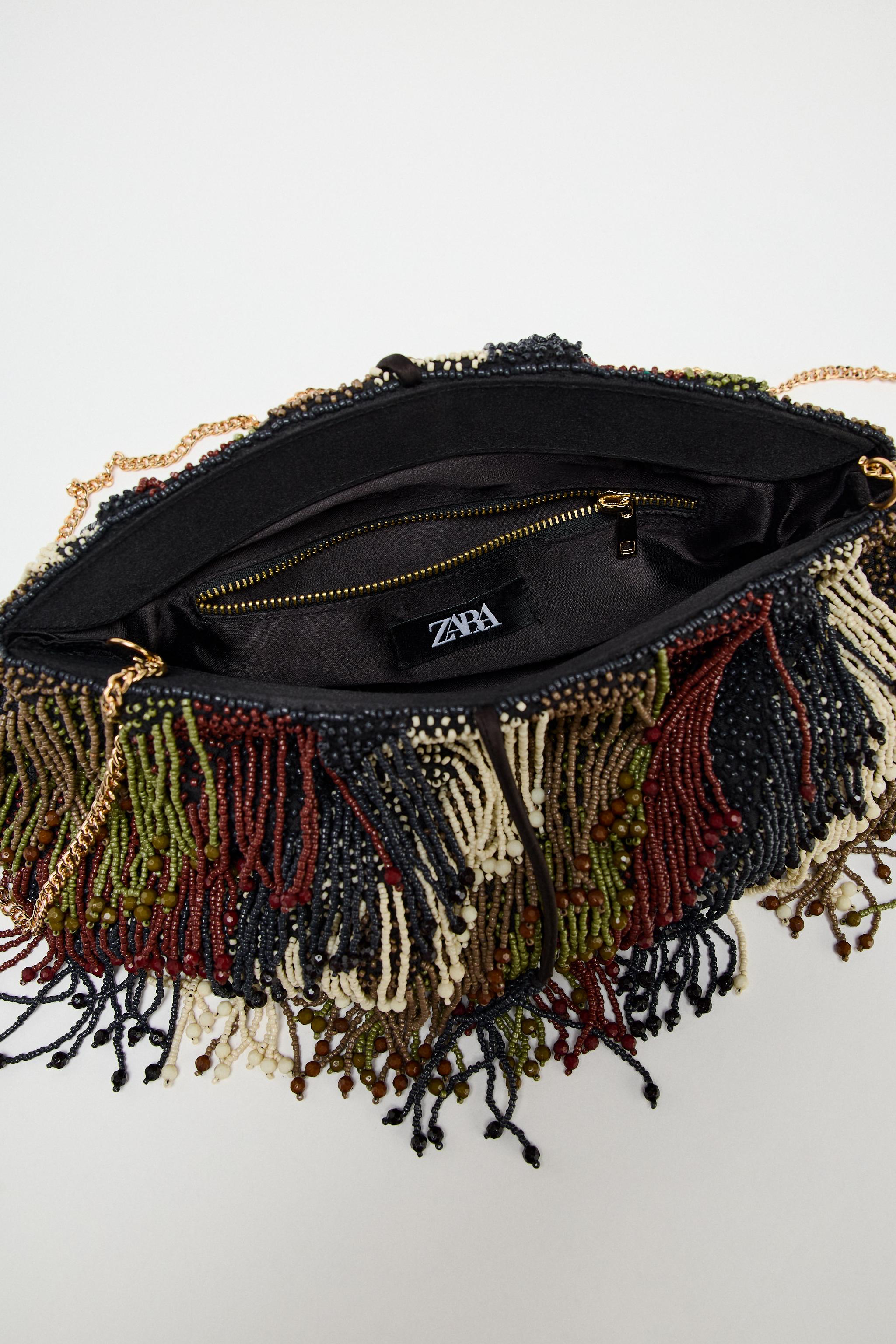 Bolsos Clutch Clutch Negro Zara Bolso Clutch Zara SEQUINNED AND