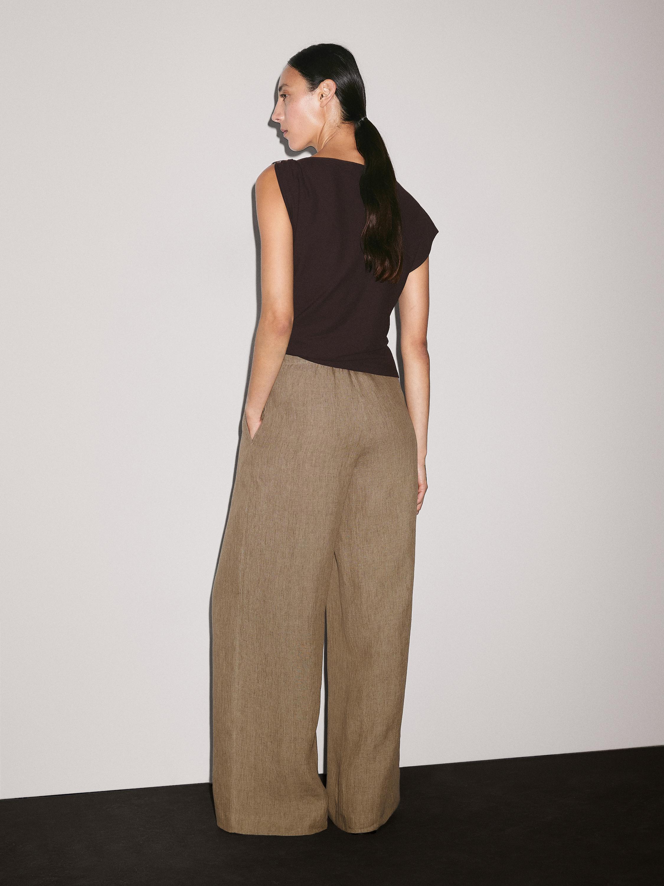 Flowing 100% linen trousers