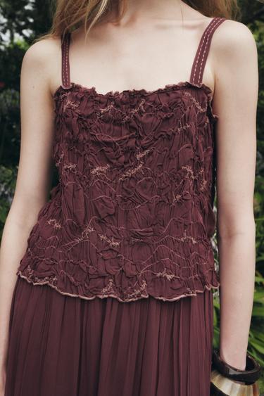 VESTIDO BORDADOS ZW COLLECTION - Vino de Zara