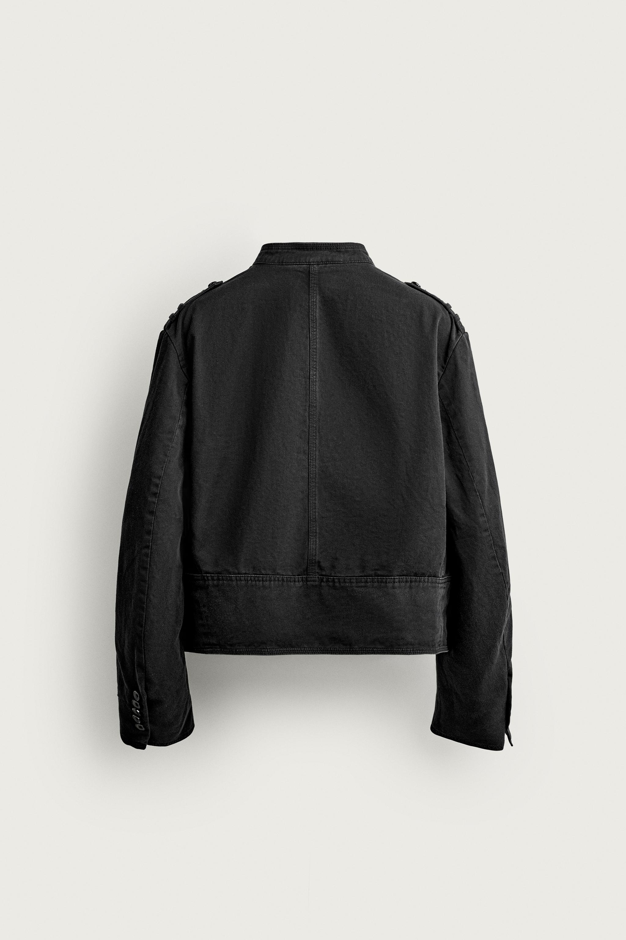 Мужские куртки Zara CROPPED FIT SHOULDER TAB JACKET — фото 7