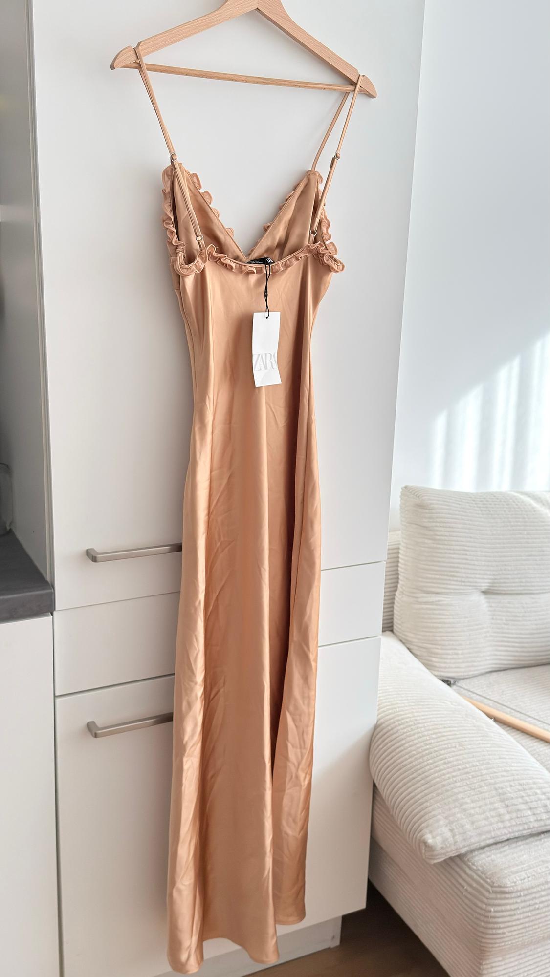 SATIN DRESS WITH MATCHING RUFFLES - Image 3