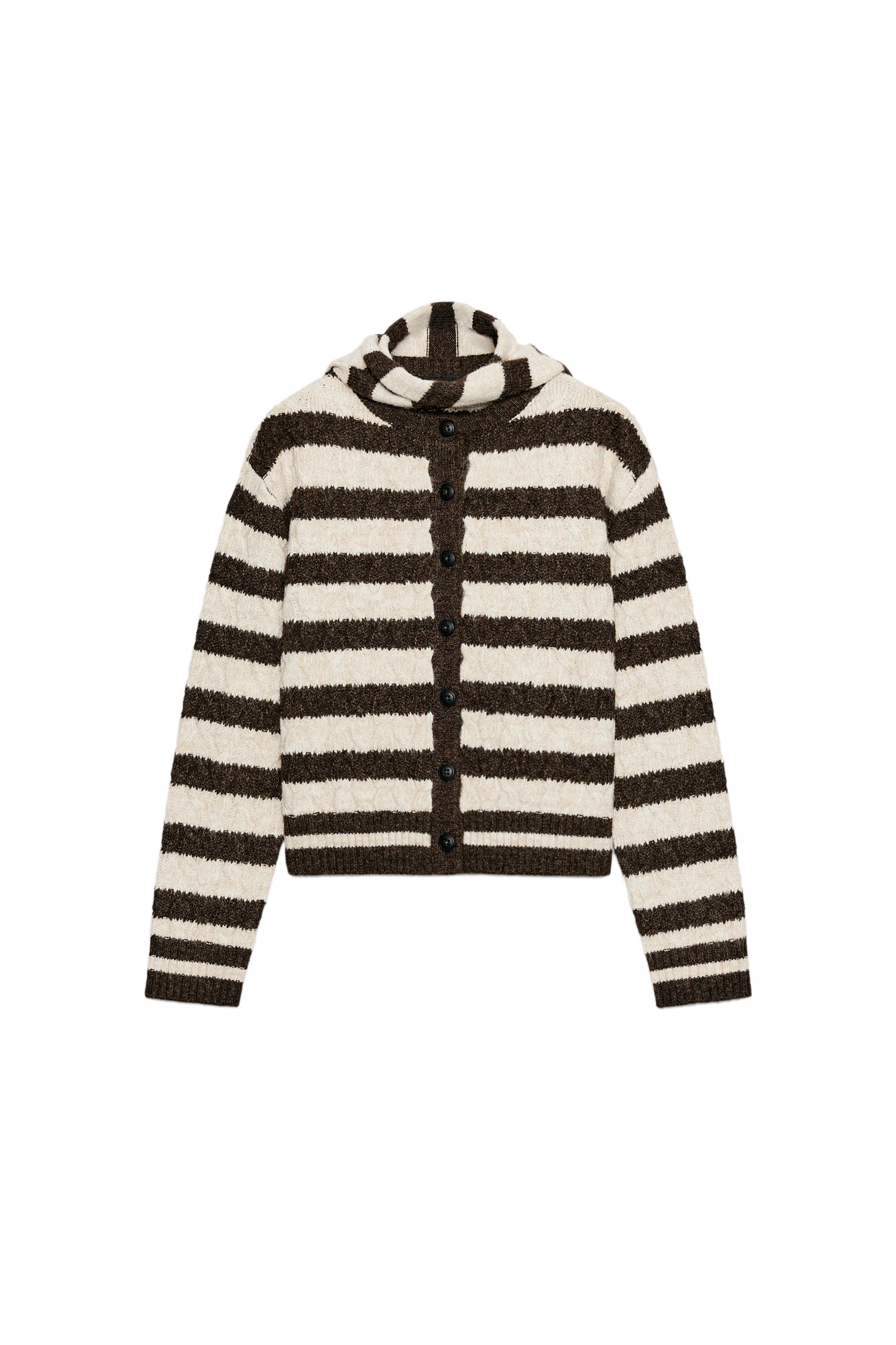 MULTIPOSITION KNIT CARDIGAN - Brown | ZARA South Africa