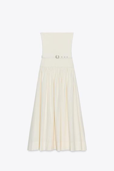 CONTRAST BELT DRESS - Ecru by Zara - Image 5