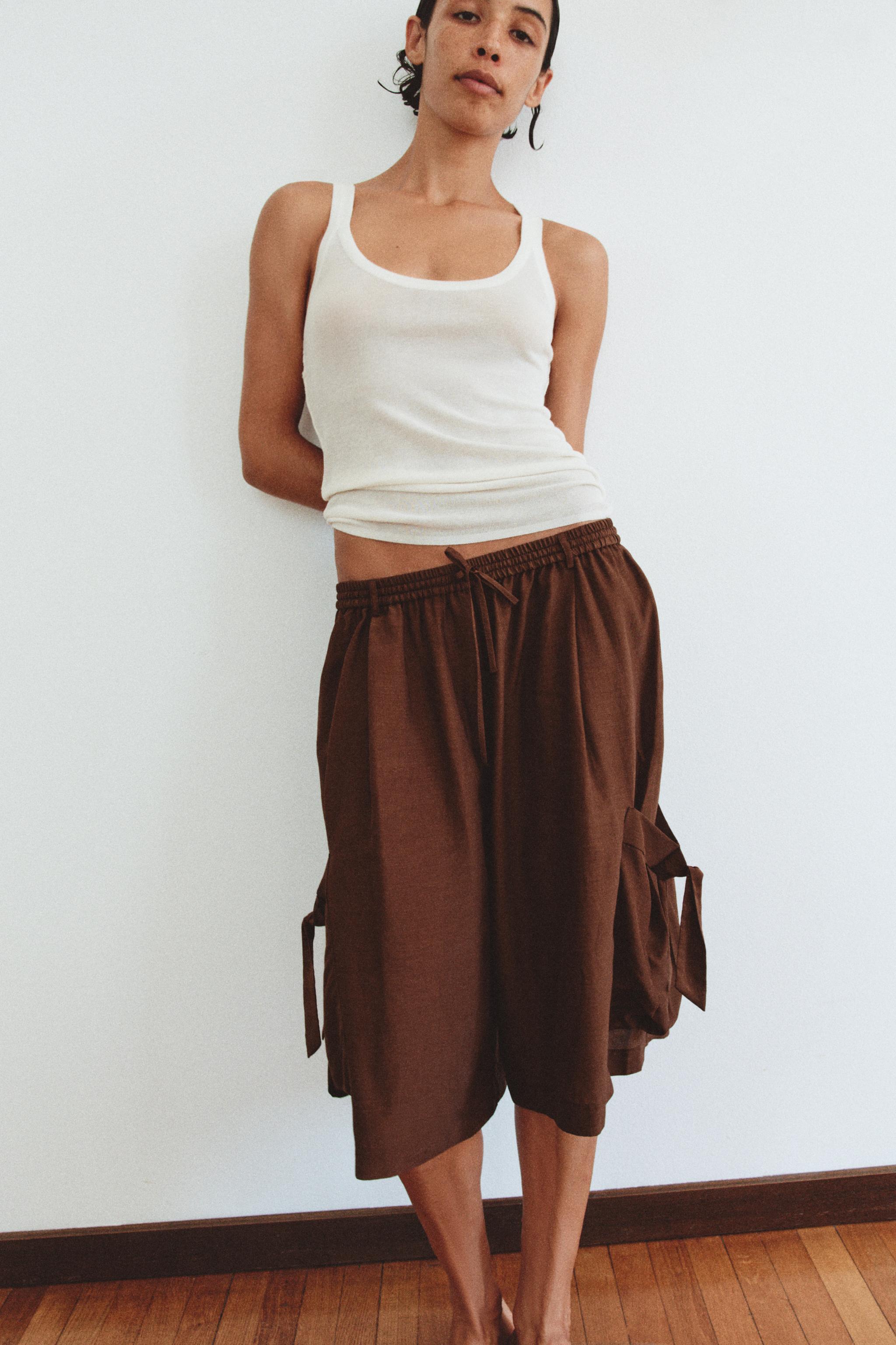 VISCOSE BLEND SHIRT WITH FROG FASTENINGS — Dark brown