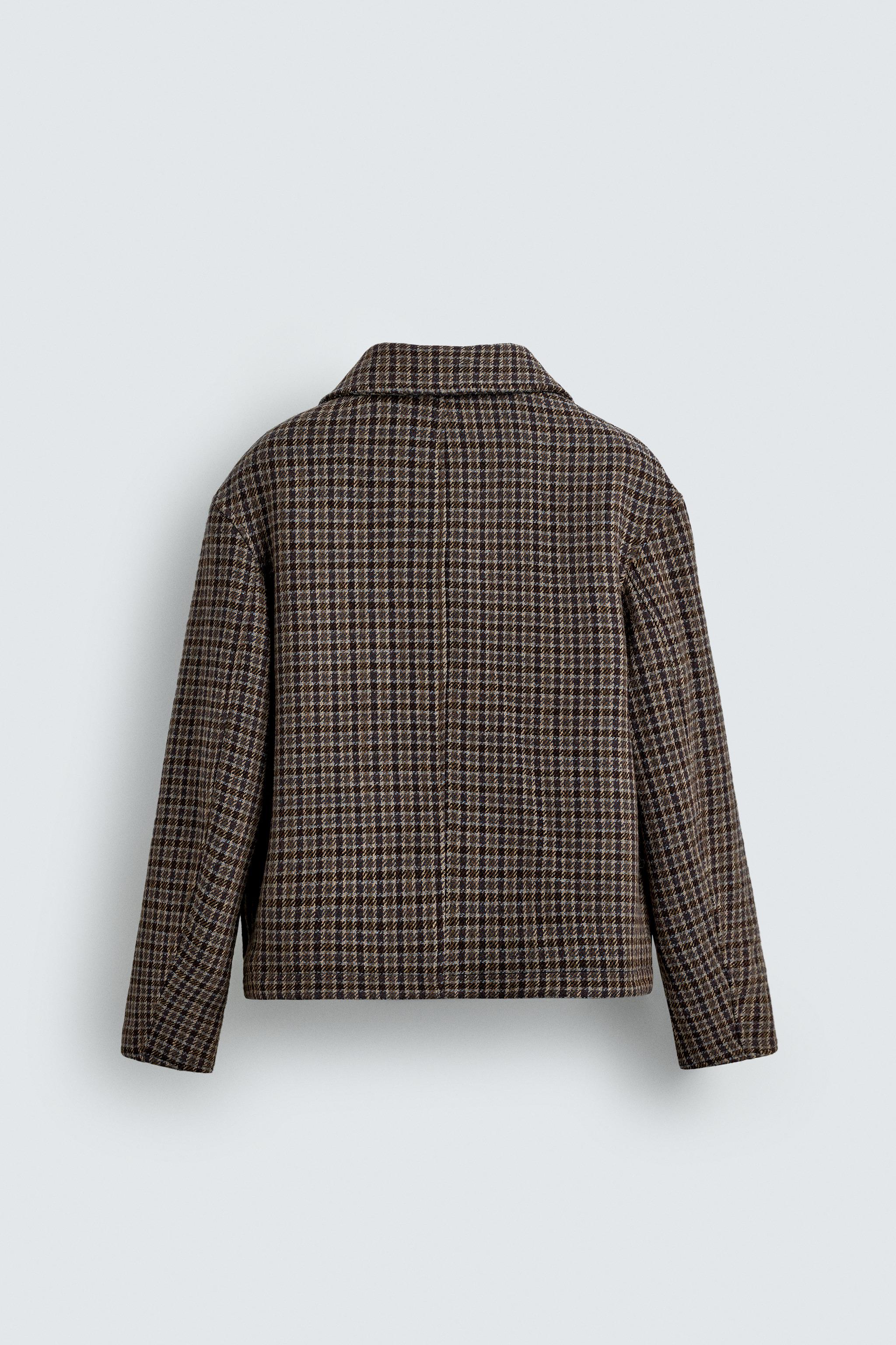 チェック柄ポケットジャケット - ブラウン | ZARA Japan / 日本