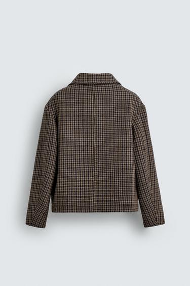 BLOUSON À CARREAUX AVEC POCHES - Marron de Zara - Image 6