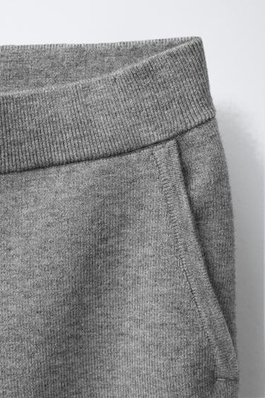 PANTALON WIDE LEG EN MAILLE - Gris moyen de Zara - Image 2