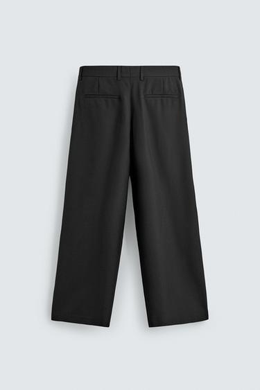 RELAXED FIT PLEATED TROUSERS - Black by Zara - Image 7