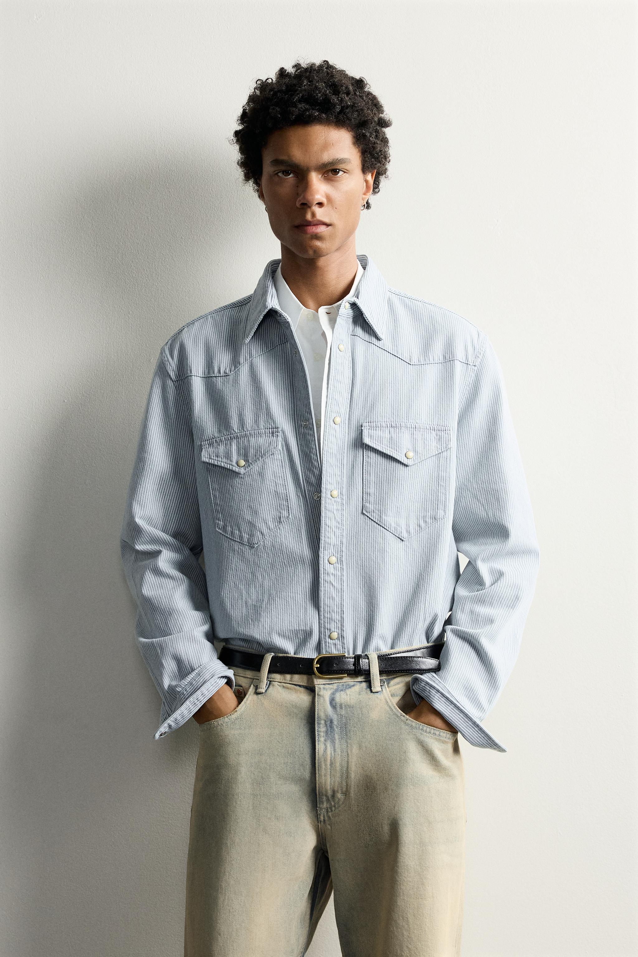 Zara REGULAR FIT WESTERN DENIM GÖMLEK görsel 2