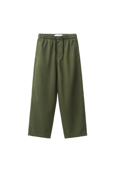 PANTALÓN JOGGING SARGA - kaki-med de Zara