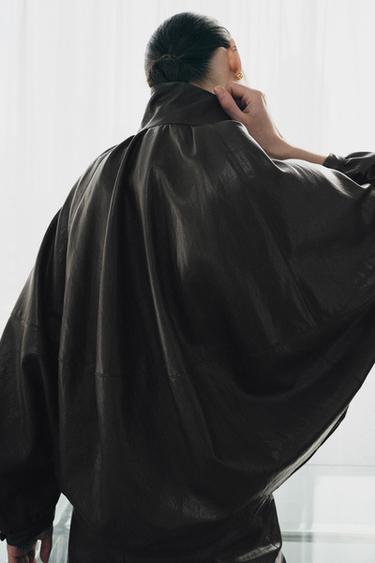 BOMBER MATIÈRE SYNTHÉTIQUE ZW COLLECTION - Gris taupe de Zara