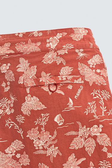 MAILLOT DE BAIN LONG À IMPRIMÉ FLORAL - Rouge clair de Zara - Image 9