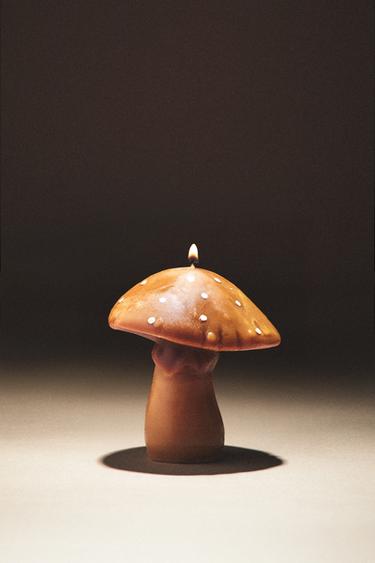 SMALL PUMPKIN SPICE SCENTED MUSHROOM CANDLE WITH DOTS - Pumpkin by Zara - Image 4