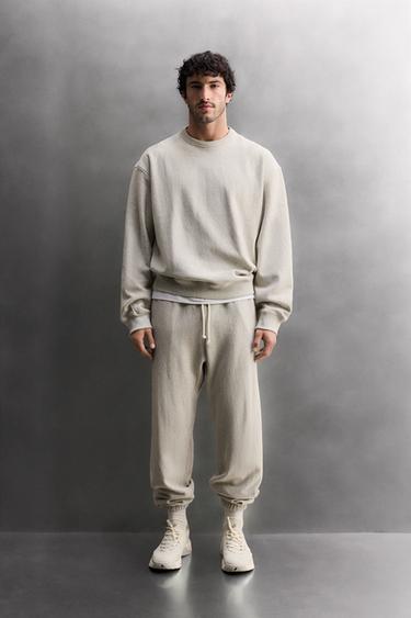 ТОЛСТОВКА-ДЖЕМПЕР ДЛЯ ТРЕНИРОВОК — СЕРЫЙ С МЕЛАНЖЕВЫМ ЭФФЕКТОМ от Zara