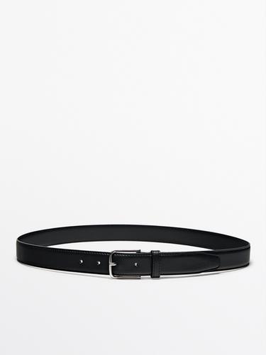 Cinturón piel napa detalle pespunte - Negro de Zara